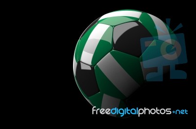 Nigeria Soccer Ball On Dark Background Stock Image