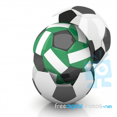 Nigeria Soccer Ball On White Background Stock Image