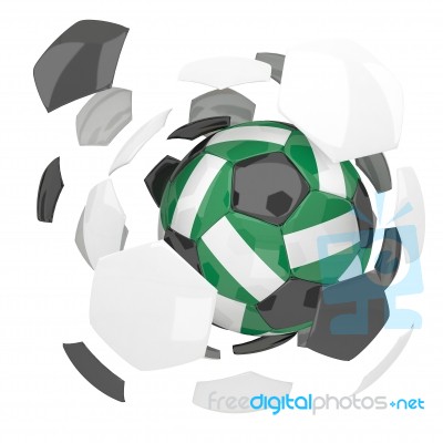 Nigeria Soccer Ball On White Background Stock Image