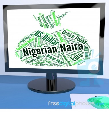 Nigerian Naira Means Forex Trading And Coin Stock Image