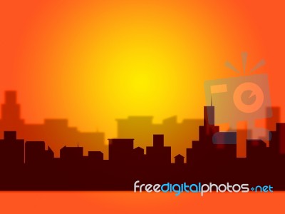 Night Evening Means Text Space And Cityscape Stock Image