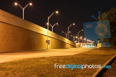 Night Time Bridge Stock Photo