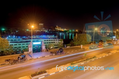 Night View At Aswan In Egypt Stock Photo