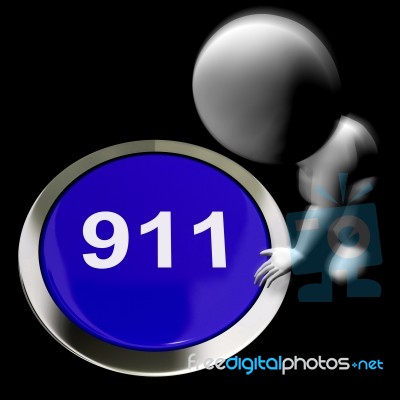 Nine One One Pressed Shows 911 Emergency Or Crisis Stock Image