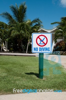 No Diving Sign Stock Photo