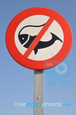 No Fishing Sign Stock Photo