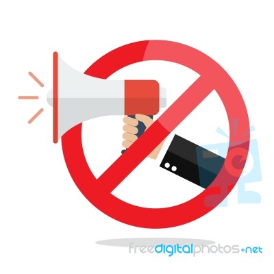 No Megaphone Or No Speaker Prohibition Sign Stock Image