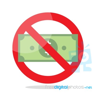 No Money Sign Stock Image