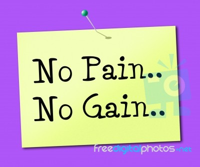 No Pain Gain Represents Making It Happen And Success Stock Image