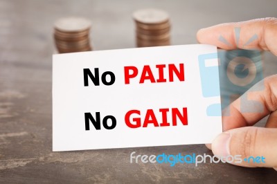 No Pain No Gain Inspirational Quote Stock Photo