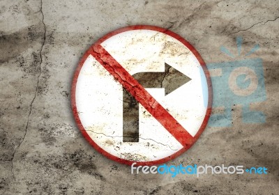 No Right Turn Rusty Sign Stock Image