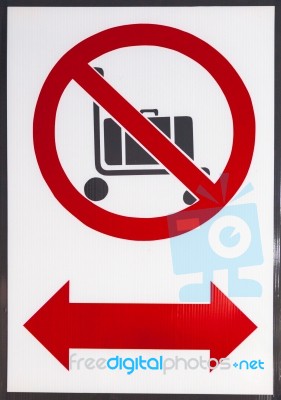 No Trolley Allowed, Sign Stock Photo