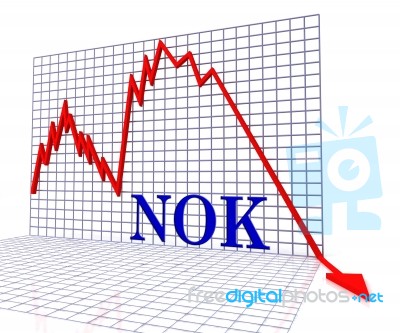 Nok Graph Negative Shows Norwegian Krones 3d Rendering Stock Image