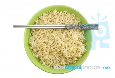 Noodles In Bowl And Chopsticks Stock Photo