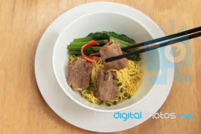 Noodles Pork Stock Photo