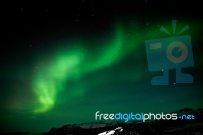 Northern Lights Southern Iceland Stock Photo