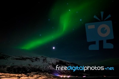 Northern Lights Southern Iceland Stock Photo