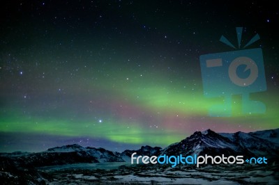 Northern Lights Southern Iceland Stock Photo