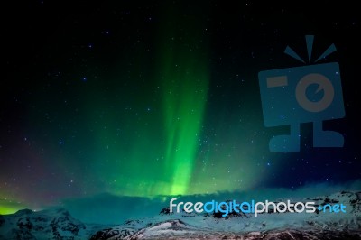 Northern Lights Southern Iceland Stock Photo