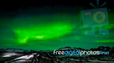 Northern Lights Southern Iceland Stock Photo