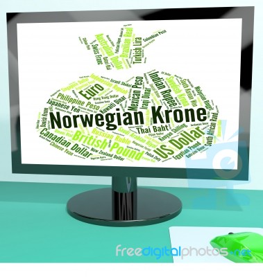 Norwegian Krone Indicates Forex Trading And Coin Stock Image