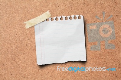 Note Pad Stuck On Wooden Wall Stock Photo