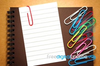 Note Paper With Paperclips Stock Photo