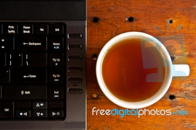 Notebook And Coffee Stock Photo