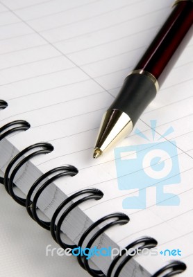 Notebook And Pen Stock Photo