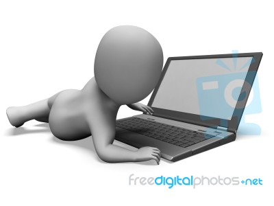 Notebook Computer Showing Browsing Web Online Stock Image