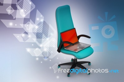 Notebook On The Chair. Isolated O The  Background Stock Image