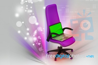 Notebook On The Chair. Isolated O The  Background Stock Image