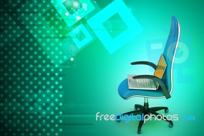 Notebook On The Chair. Isolated O The  Background Stock Image