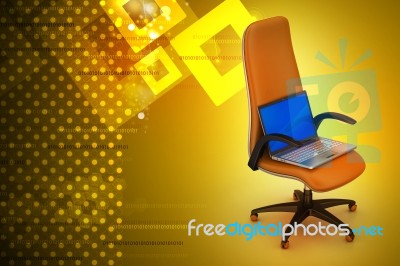 Notebook On The Chair. Isolated On The  Background Stock Image