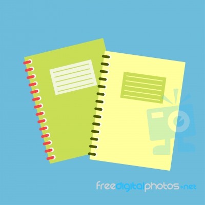 Notebooks Flat Design Stock Image