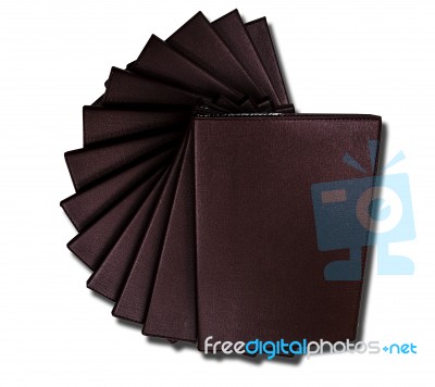 Notebooks Overlapping  Isolated On White Background Stock Photo