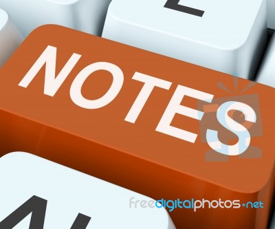 Notes Key Shows Information Reminders Or Info Stock Image