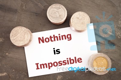 Nothing Is Impossible Inspirational Quote Stock Photo