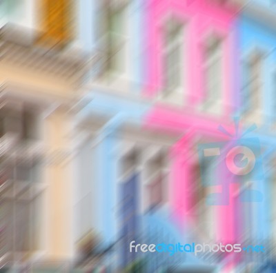 Notting Hill  Area  In London England Old Suburban And Antique Stock Photo