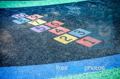 Nuber On Playground Stock Photo