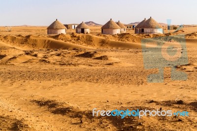 Nubian Village In Sudan Stock Photo