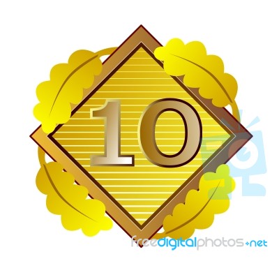 Number 10 In Diamond Stock Image