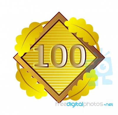 Number 100 In Diamond Stock Image