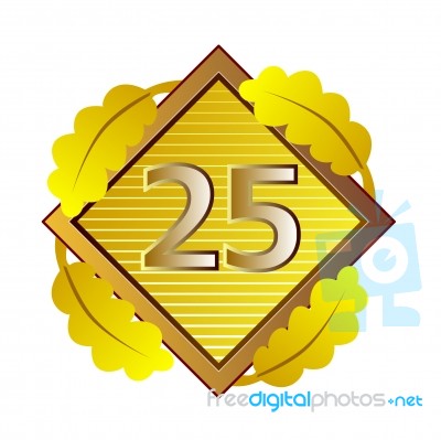 Number 25 In Diamond Stock Image