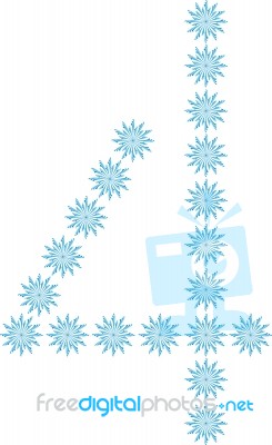 Number 4 From Snowflakes Stock Image