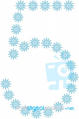 Number 5 From Snowflakes Stock Image