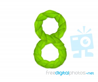 Number Eight Made Of Leaves Stock Photo