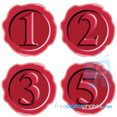 Number Icon Seal Wax Stock Image