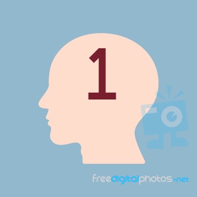 Number One In Human Brain Head Stock Image