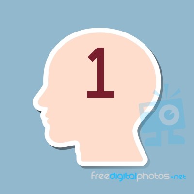 Number One In Human Brain Head Stock Image